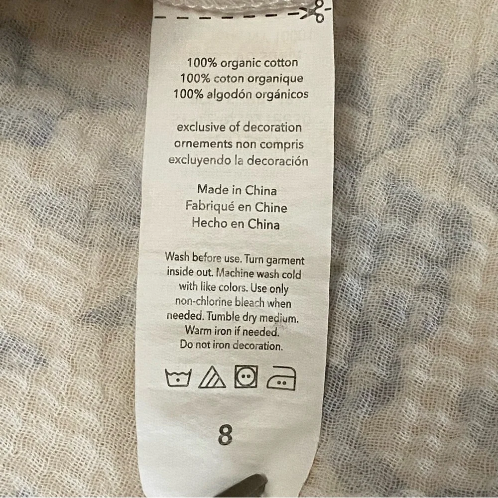 RABBIT BEAR / Blueberry Print Organic Cotton Gauze Dress Size 8 - Picture 4 of 5